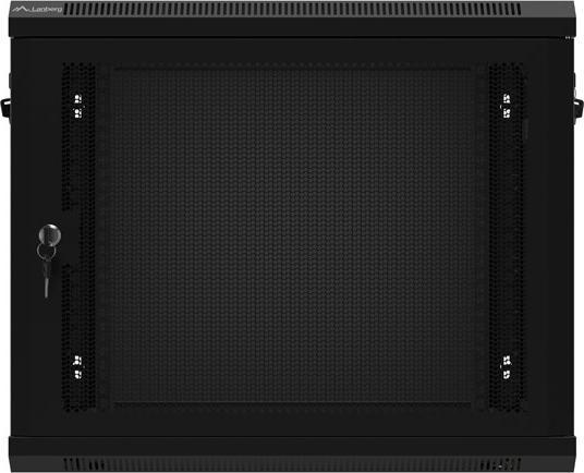 Immagine prodotto Lanberg Nástěnná jednodílná skříň 19", 9U/600x450, (v rozloženém stavu), perforované dveře, černá ( (9 HE, Rack da 19 pollici)