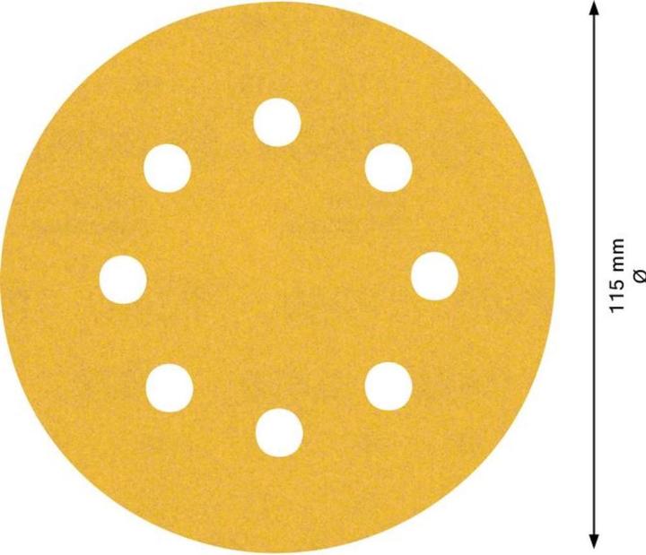 Actual product image Bosch Professional Zubehör EXPERT C470 Sanding paper with 8 holes for random orbital sander, 115 mm, G 240, 5 pcs. (240)