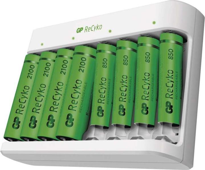 Actual product image GP Batteries GP Battery USB Charger 4 x ReCyko AA 2100 mAh 4 x ReCyko AAA 850 mAh (1 pcs., AAA, AA, 2100 mAh, Battery + charger)