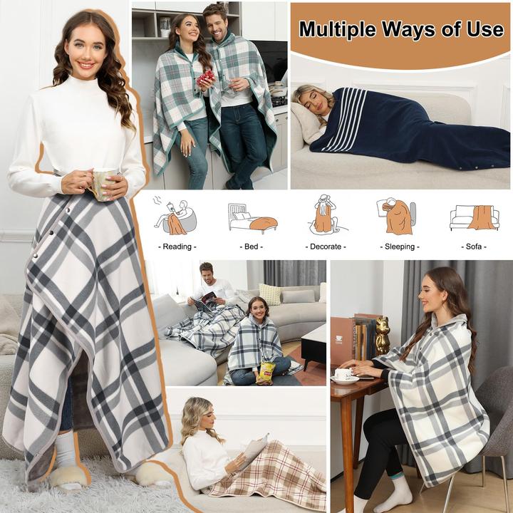 Immagine prodotto Alopini Sciarpa invernale con bottone Morbida sciarpa coperta Poncho in pile oversize Capo Pullover