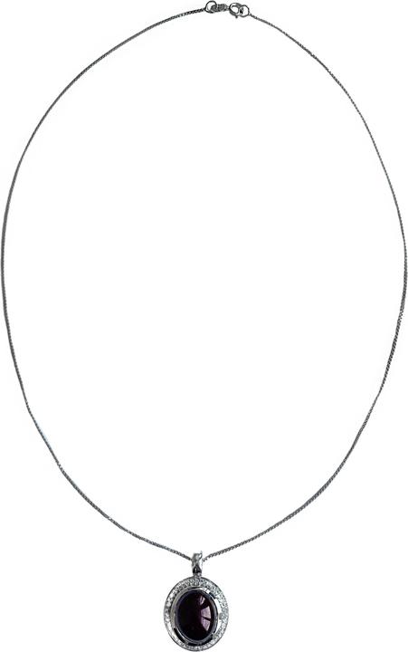 Immagine prodotto Xen Ciondolo con catena granato cabochon 45 cm argento 925 (Argento 925, 45 cm)