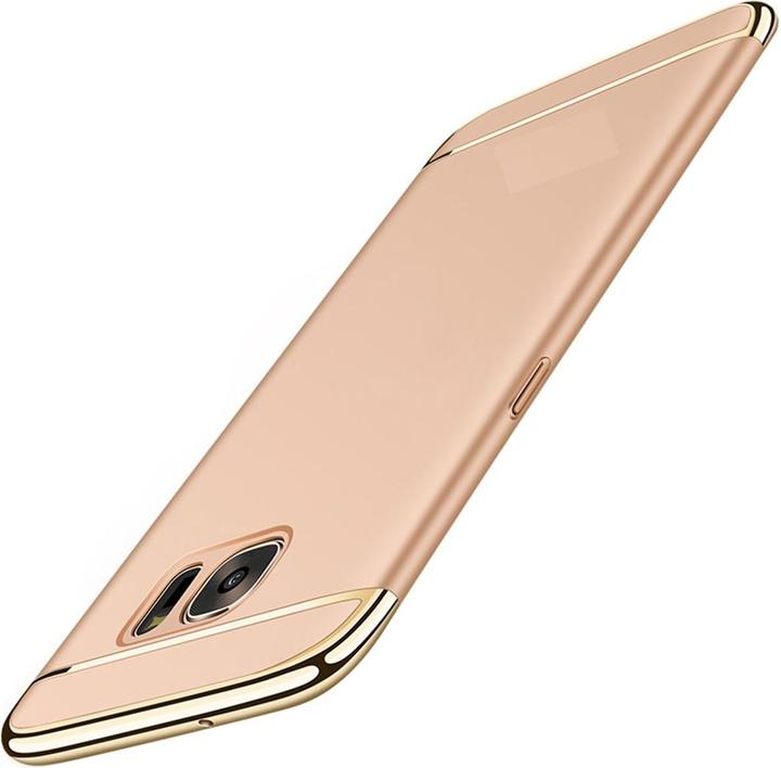 Produktbild König Design Handy Hülle Schutz Case für Samsung Galaxy S6 Edge Bumper 3 in 1 Cover Gold Neu (Samsung Galaxy S6 Edge)