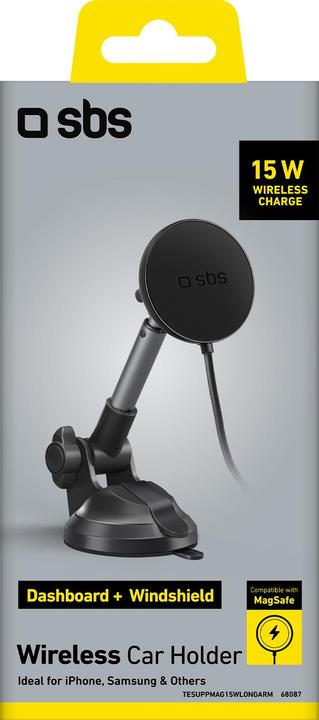 Produktbild SBS Kabellose Teleskop-Autohalterung mit Saugnapf für Smartphones und iPhones