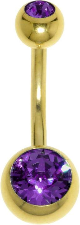 Bijouteria Bauchpiercing (Chirurgenstahl 316L, Premium Kristall, PVD Beschichtung (goldfarbig))