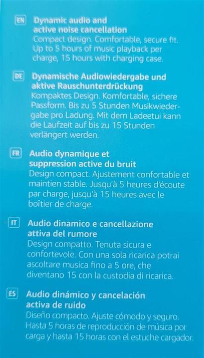 Actual product image Amazon Echo Buds 2nd Gen. Wireless earphones, active noise cancellation, Alexa - White (ANC, 12 h, Wireless)