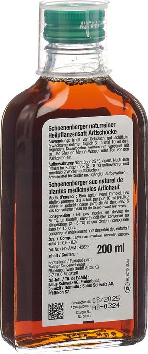 Immagine prodotto Schönenberger Succo di pianta medicinale di carciofo