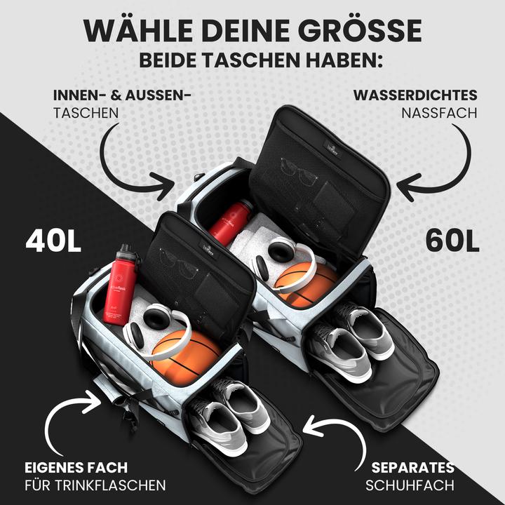 Immagine prodotto BeMaxx Borsa da allenamento per lo sport, 40L, Sage (40 l)