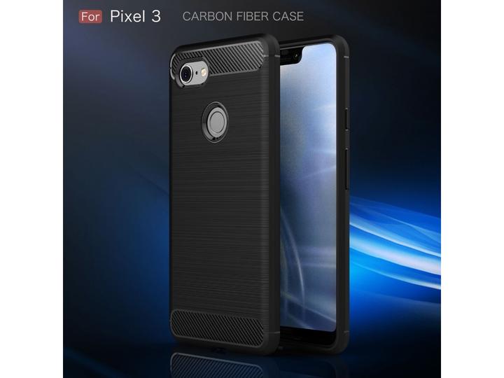 Produktbild Screenguard Google Pixel 3 Hülle Carbon Brushed Soft TPU (Google Pixel 3)