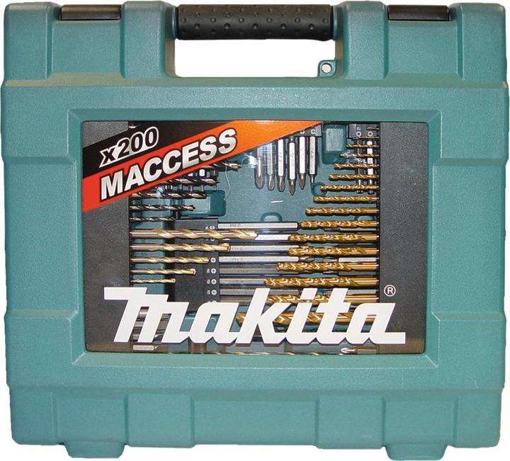 Produktbild Makita Bits Bohrer Werkzeug Sortiment 200-tlg. (1 mm, 1.5 mm, 2 mm, 2.5 mm, 3 mm, 3.2 mm, 3.5 mm, 4 mm, 4.5 mm, 5 mm, 5.5 mm, 6 mm, 6.5 mm, 7 mm, 8 mm, 10 mm)