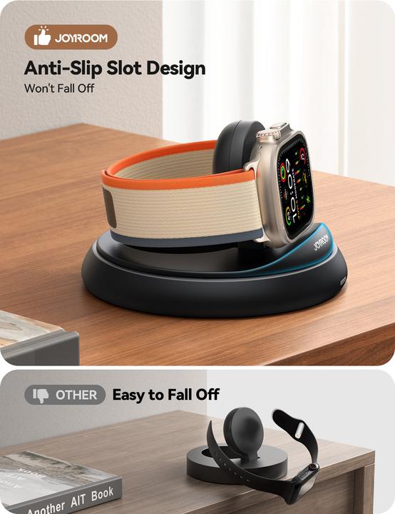 Immagine prodotto Joyroom Caricatore wireless pieghevole per Apple Watch/iWatch - Nero (3 W)