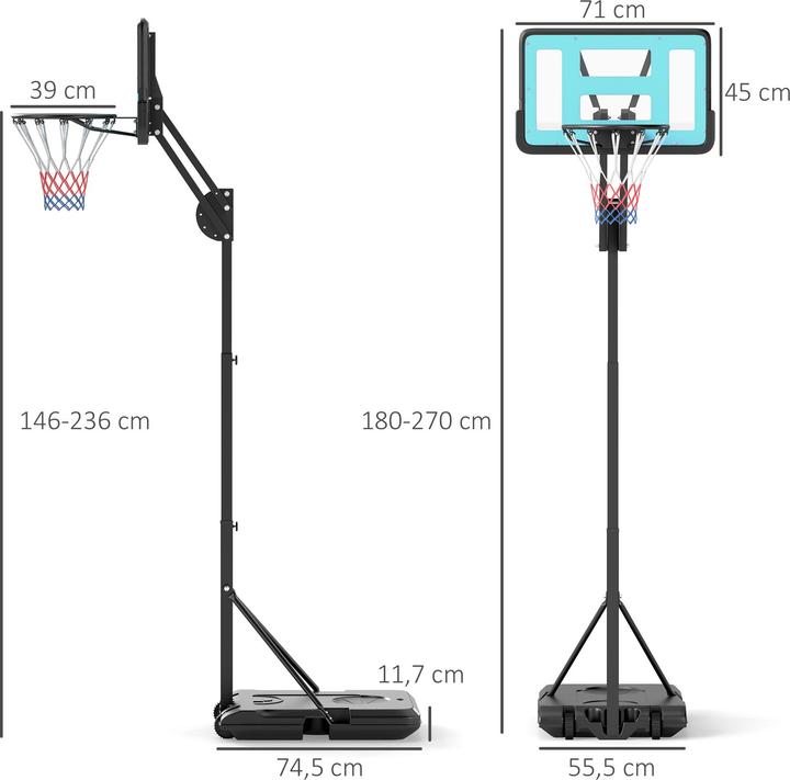 Immagine prodotto SportNow Basketballkorb Stahl, Kunststoff Schwarz