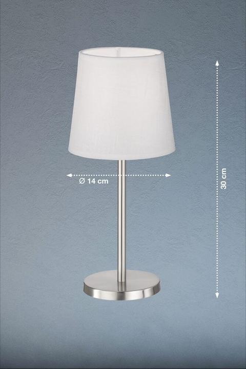 Produktbild FHL easy FHL Eve Tischlampe, Tischleuchte E14 Leinen-Stoffschirm weiss nickel