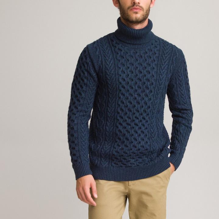 Produktbild La Redoute Collections Rollkragenpullover mit Zopfmuster (M)