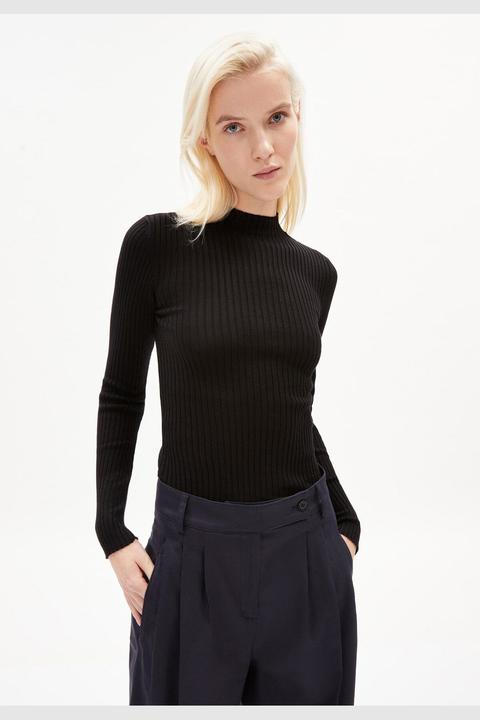 Actual product image Armedangels Alaania Pullover Crew Neck Black (M)