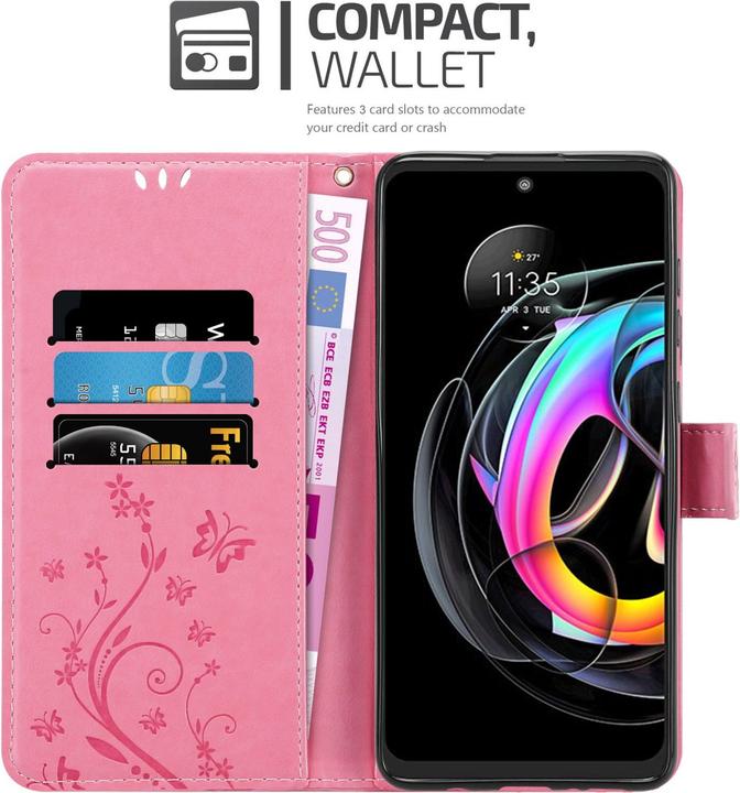 Actual product image Cadorabo Flower Book Case for Motorola EDGE 20 LITE / FUSION (Motorola Edge 20 Lite, Motorola Edge 20 Fusion)