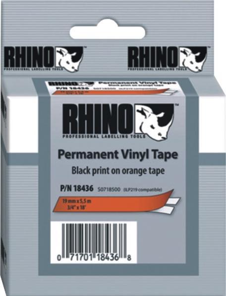 Produktbild Dymo 12mm Vinyl Schriftband (1.20 cm, Orange)