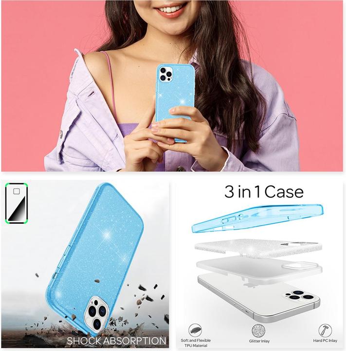 Produktbild Nalia Glitzer Handyhülle (Apple iPhone 12 Pro Max)