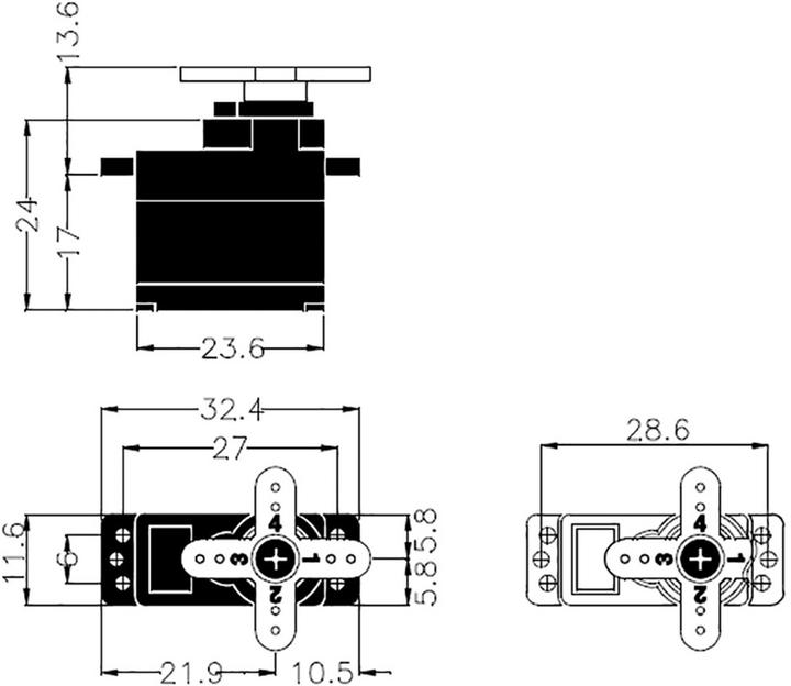 Actual product image Hitec Mini-Servo HS-65HB Analog-Serv