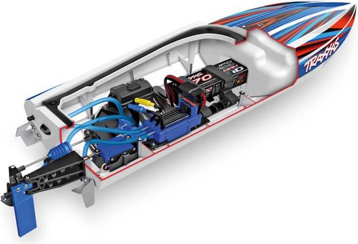 Productafbeelding Traxxas DISRUPTOR blauw 26 inch V-romp zelfrichtende boot zonder accu en oplader
