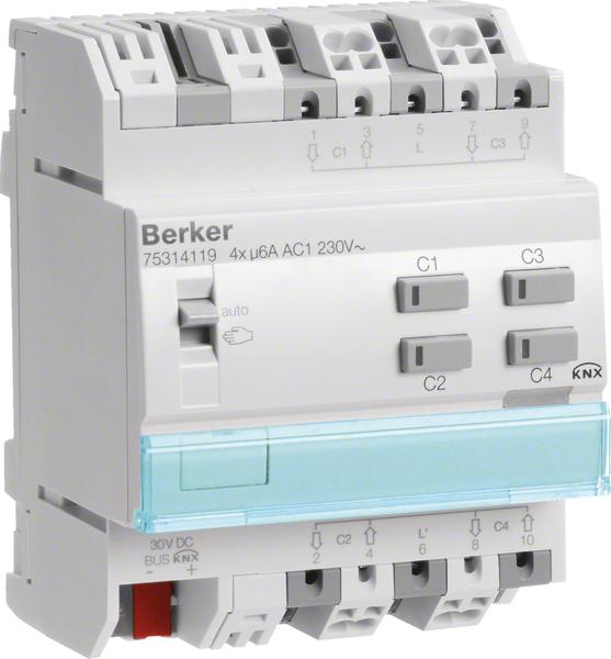 Produktbild Berker KNX Jalousieaktor 4-fach 75314119 (Rolladenaktor)