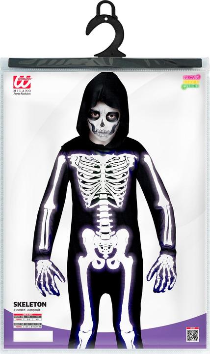 Image du produit Widmann Costume de squelette avec combinaison à capuche costume pour enfants (104)