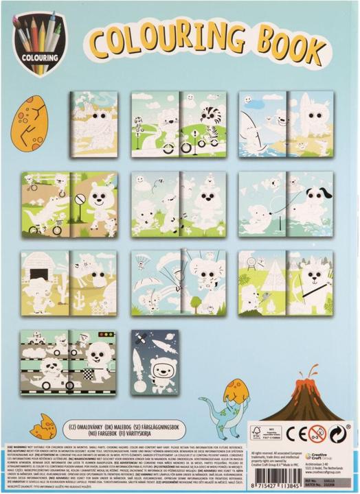 Produktbild Grafix Moxy - Colouring Book Wobbly Eyes - Dino