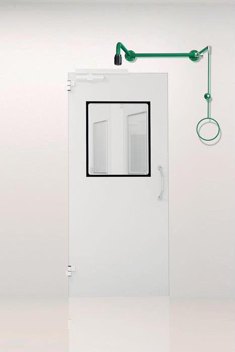 Image du produit B-Safety Douche de secours ClassicLine, montage sur porte, vert, noir.
