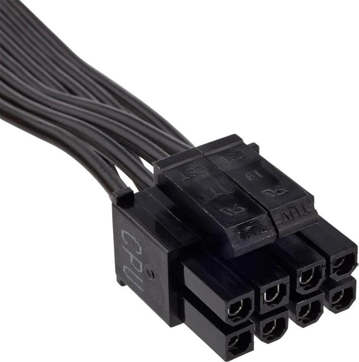 Produktbild Corsair Type 3 Flat Black Ribbon Cable EPS12v/ATX12v 4+4 pin, Compatible with all type 3 pin out PSU