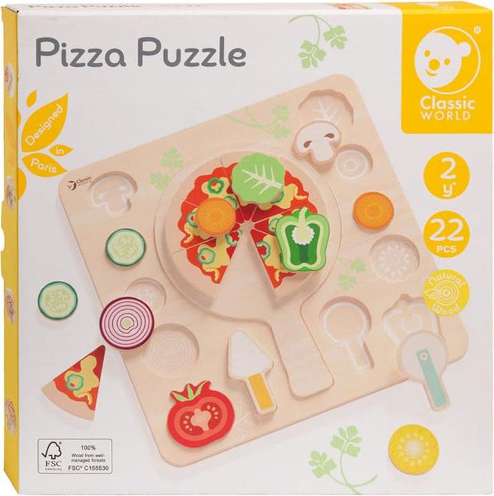 Actual product image Classic World Moulded wooden pizza puzzle, 22 pieces. (22 pieces)