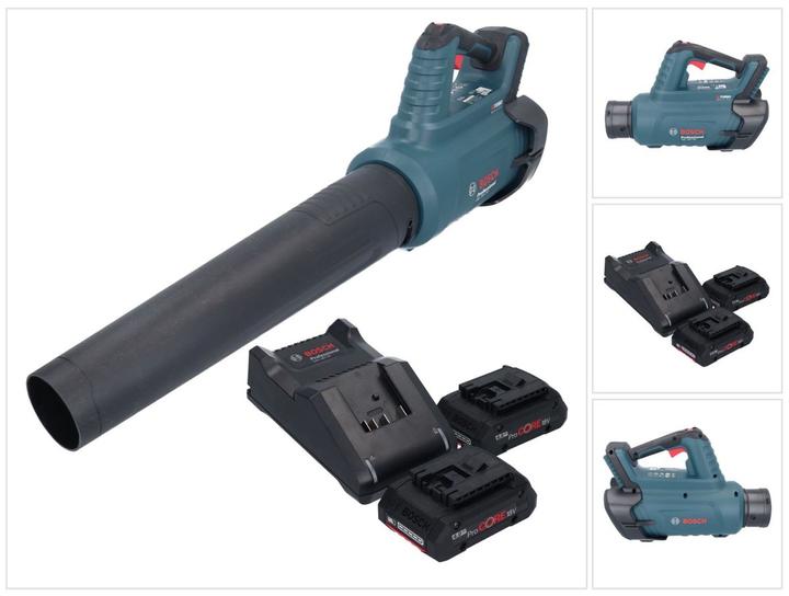 Bosch Professional Bosch GBL 18V-750 Professional Battery Blower 18 V BITURBO Brushless + 2x ProCORE battery 4.0 Ah + (Fonctionnement sur batterie, Souffleur de feuilles)