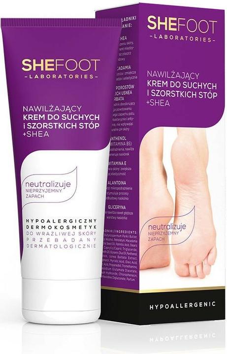 Produktbild SHE s.r.l. SheFoot Feuchtigkeitscreme für trockene und raue Füsse + Shea (Fusscrème & Fussgel, 75 ml)
