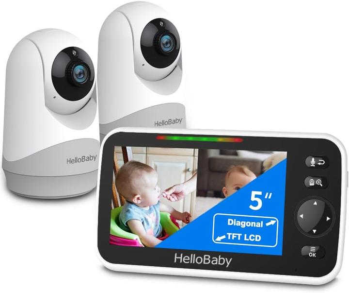 Produktbild HelloBaby Video-Baby-Monitor mit Split-Screen und Nachtsicht (Babyphone mit Kamera)