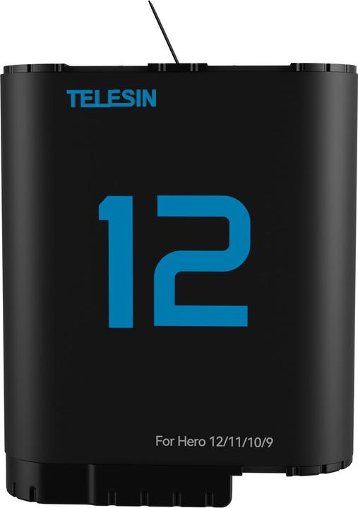 Actual product image Telesin battery(double arc) for GoPro Hero12/11/ 10/9 (GoPro Hero 12, GoPro Hero 9, GoPro Hero 10, GoPro Hero 11)