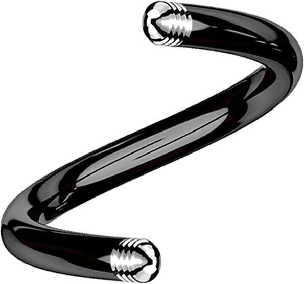 Produktbild Star Piercing Micro Spiralen-Stab schwarz (ohne Messing, Titan G23)