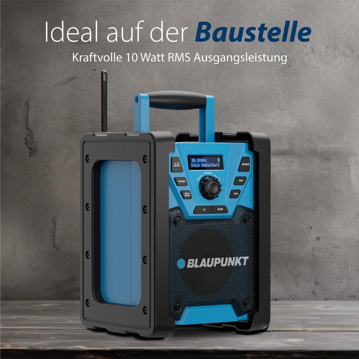 Actual product image Blaupunkt Construction site radio with DAB+ and rechargeable battery | BSR 300 (DAB+, VHF, Bluetooth)