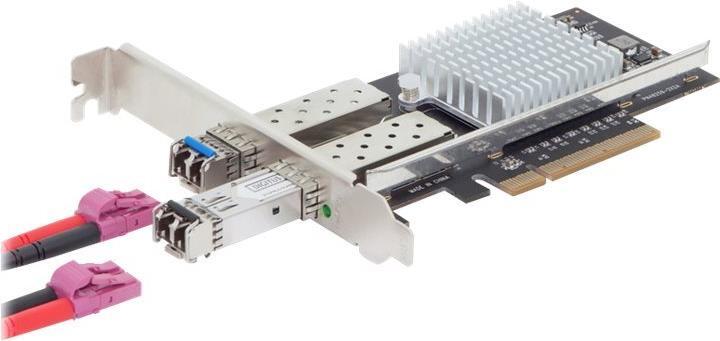 Actual product image Digitus SFP 2 Port 10G PC/Express Card Intel JL82599ES Chipset Optical and Copper Module (Mini PCI Express)