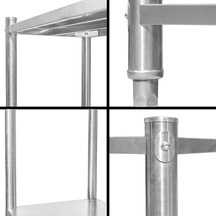 Produktbild Wiltec Edelstahlregal Gastro Schwerlastregal 155x120x45cm V2A Küchenregal Regal