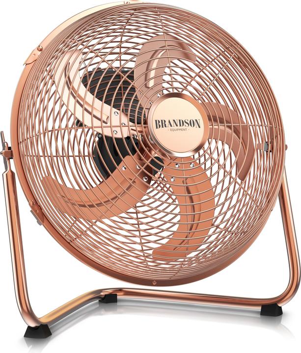 Actual product image Brandson Windmaschine, Bodenventilator im Retro Stil, hoher Luftdurchsatz, 55W, Kupfer, 30 cm Ø, neigbar (55 dB)