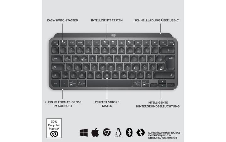 Image du produit Logitech MX Keys Mini (CH, Sans fil)
