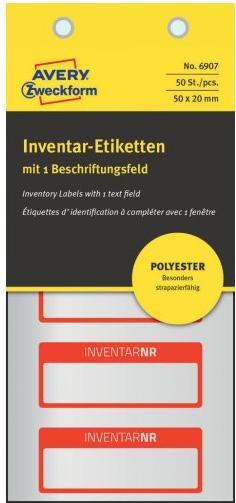 Produktbild Avery Inventaretiketten aus silberner Polyester-Folie