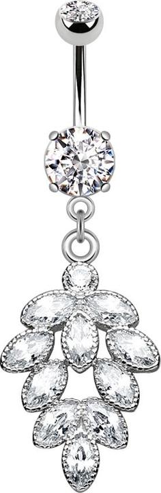 Immagine prodotto Star Piercing Banana in argento con due sfere di cristallo ciondolo in argento con uva di cristallo (Ottone, Acciaio chirurgico 316L)