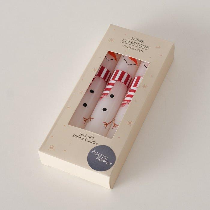 Produktbild Boltze Home Weihnachtskerze Palina 2 Stück, Rot/Weiss (3 Stk.)