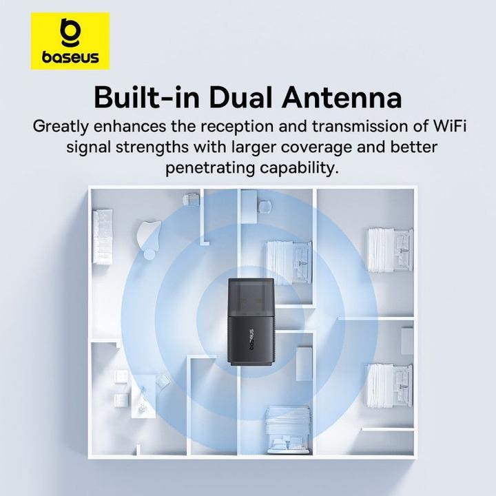 Produktbild Baseus Adapter WiFi FastJoy 300Mbps (czarny) (USB)