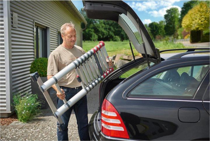 Actual product image Hailo FlexLine, aluminium safety telescopic ladder, 11 rungs (Single ladder, 99 cm)