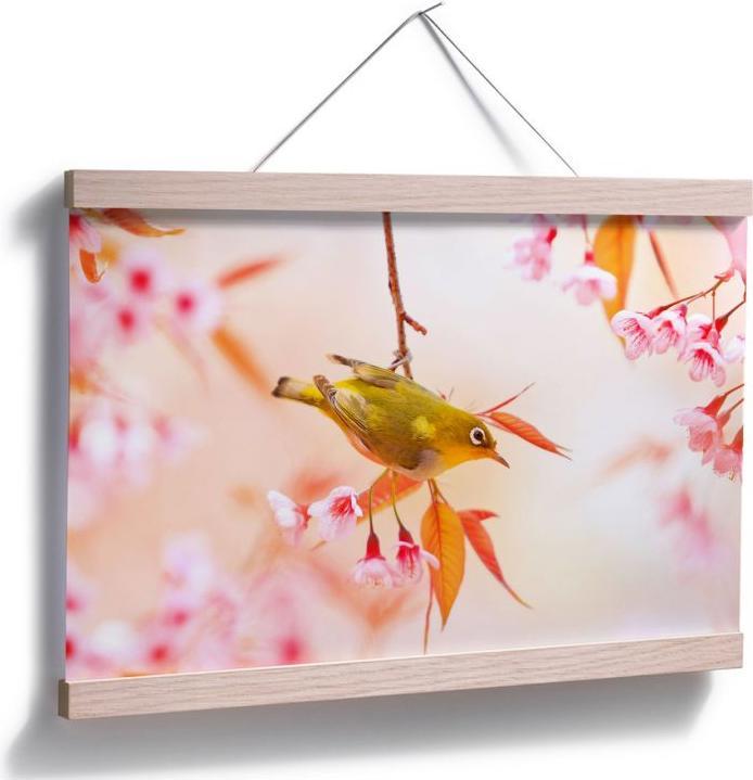 Image du produit Trenddeko Les oiseaux gazouillent dans les cerisiers en fleurs. (120 x 80 cm)