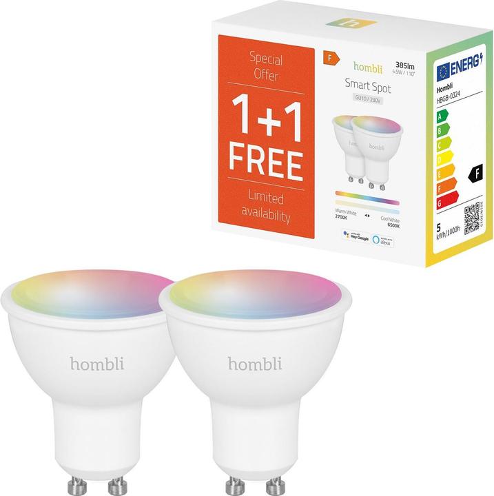 Actual product image Hombli Smart Spot (GU10, 5 W, 350 lm, 2 x, F)