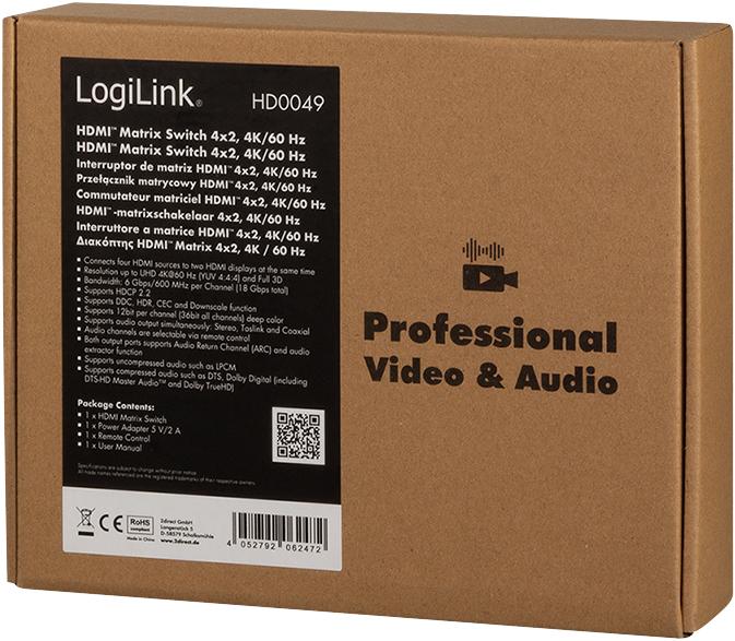 Actual product image LogiLink HDMI Matrix Switch