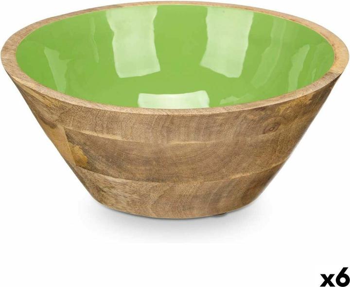 Gift Schüssel MALI-701 G grün Lack Mango-Holz 24,3 x 10,5 x 24,3 cm (6 Stück) (6 x)