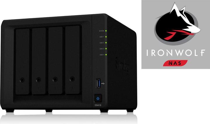 Actual product image Synology Ds418 (4 x 4 TB, Seagate Ironwolf)