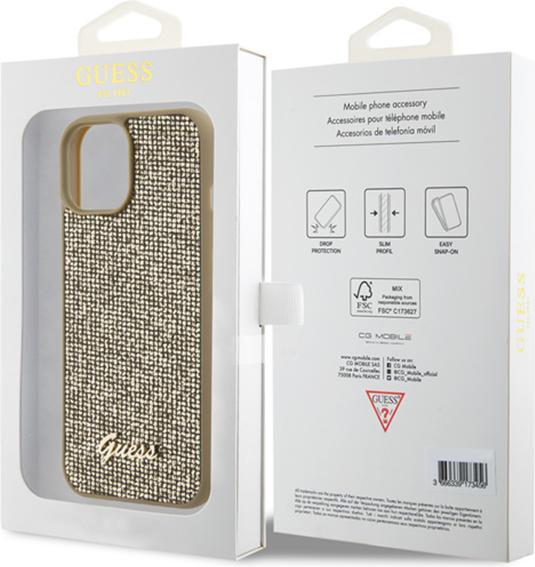 Produktbild Guess GUHCP15SPMSDGSD iPhone 15 6.1" złoty/gold hardcase Disco Metal Script (Apple iPhone 14, Apple iPhone 15, Apple iPhone 13)